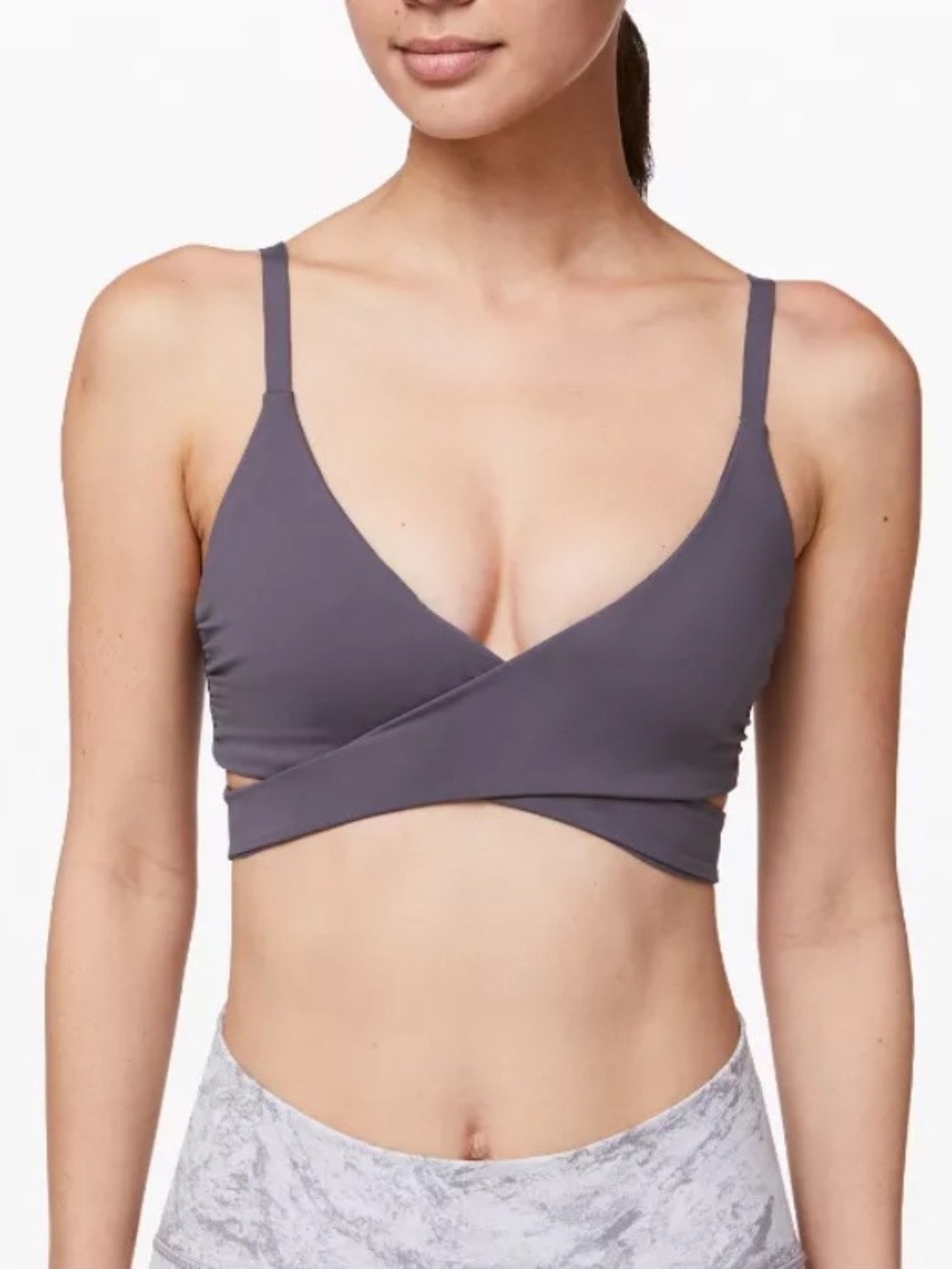 Lulu lemon lean in bra Women’s Wrap Front Bralette - Gray